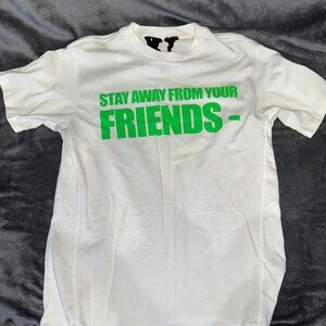 White Graphic Tee with Green Print